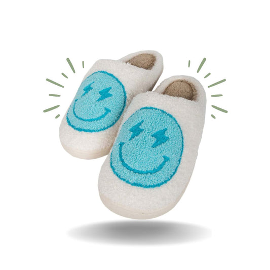 Lightning Smiley Face Slippers