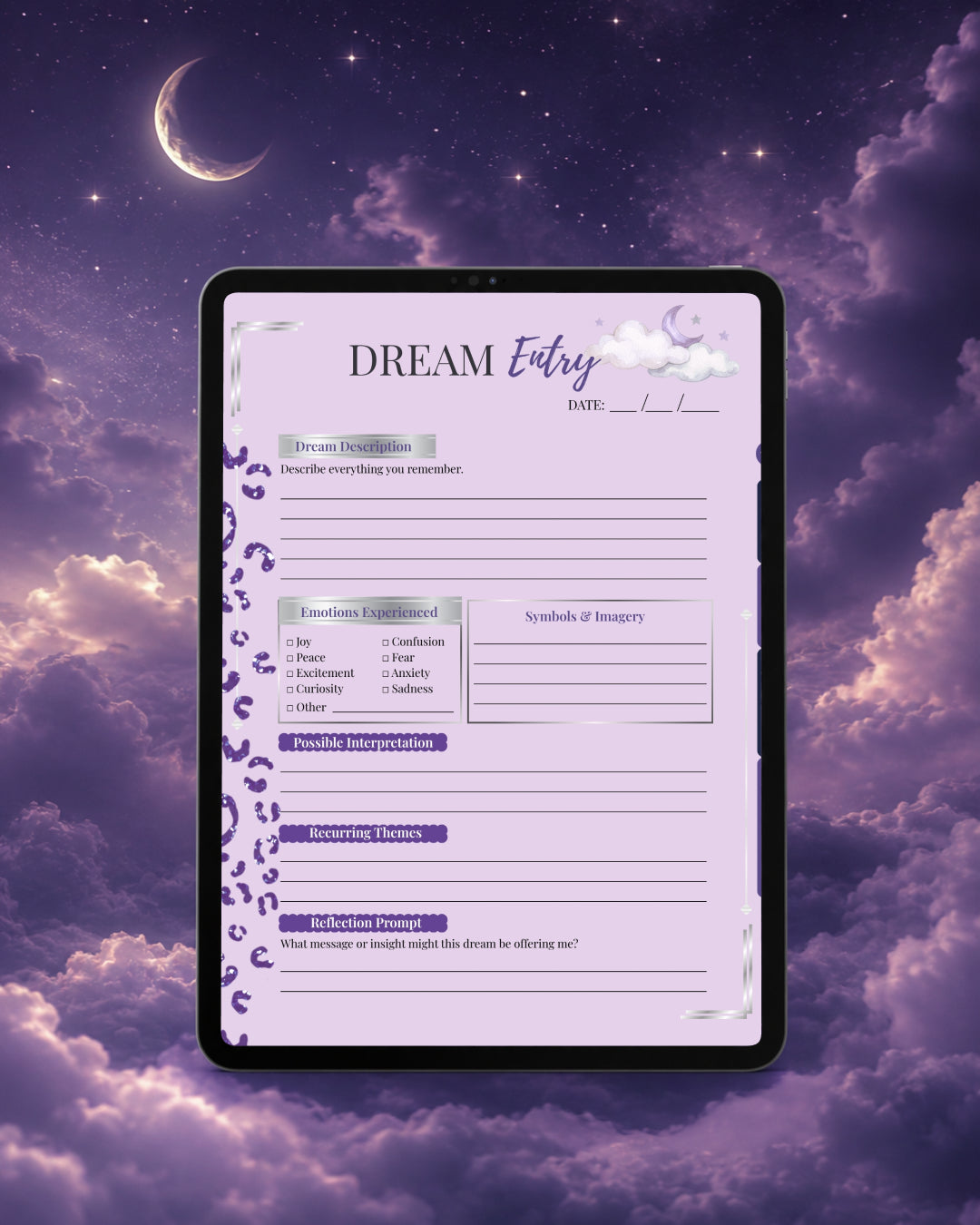 Dream Log Digital Journal