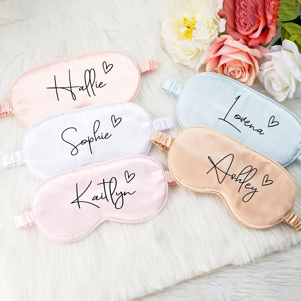 Custom Heart Satin Sleep Mask