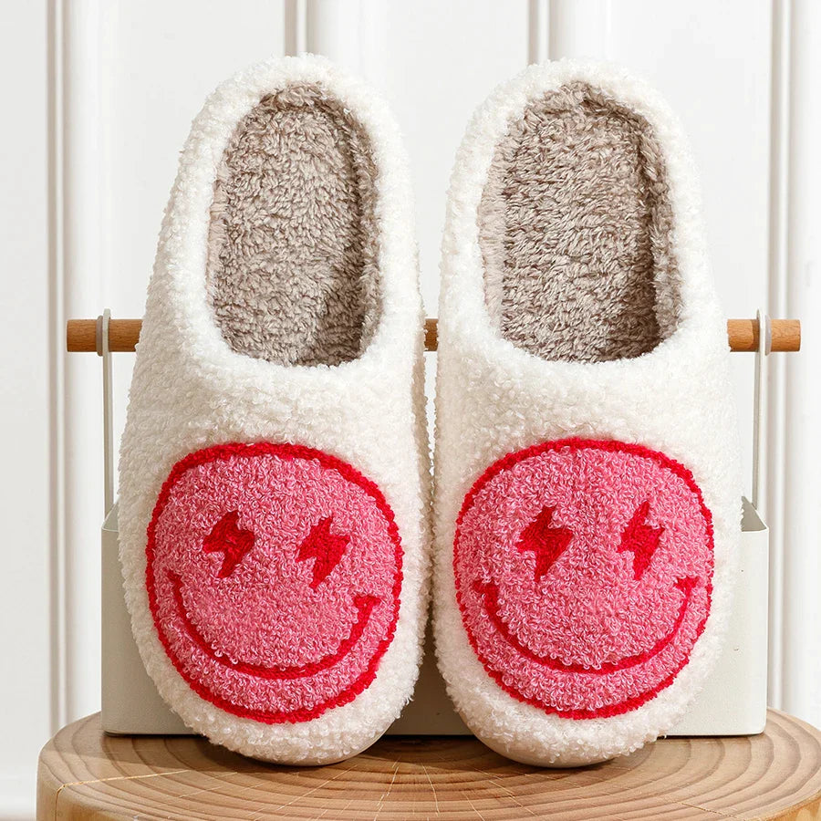 Lightning Smiley Face Slippers