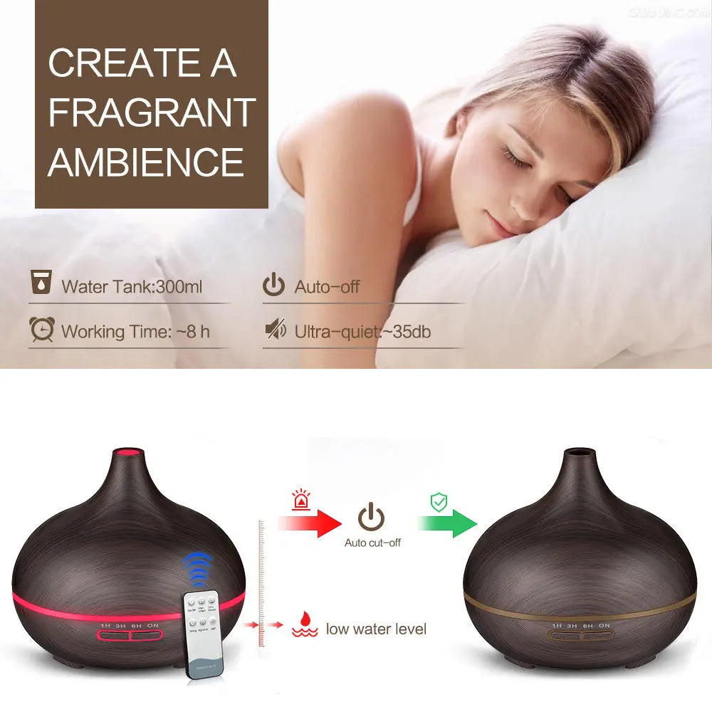 Ultrasonic Wooden Essential Oil Diffuser